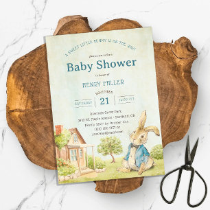 Vintage Peter Rabbit Baby shower Waterverf Kaart