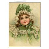 Vintage - Petite fille en vert, (Devant)