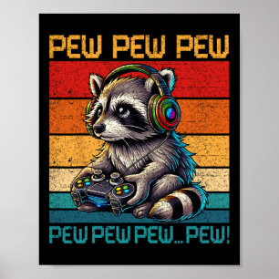 Vintage Pew Wasbeer Gamer Videogames Wasbeer Liefd Poster