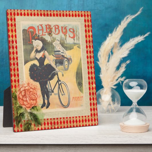 Vintage Phebus Vrouw & Cycle Collage   Fotoplaat (Zijkant)