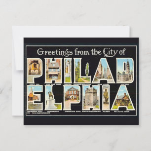 Vintage Philadelphia Groet Briefkaart