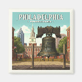 Vintage Philadelphia Pennsylvania Magneet (Voorkant)