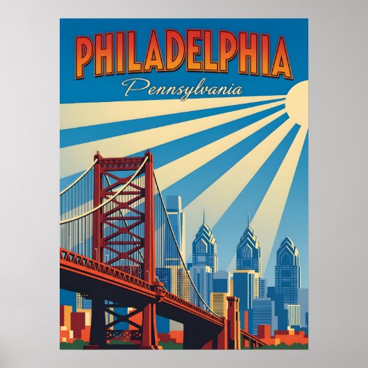 Vintage Philadelphia Pennsylvania Poster (Voorkant)