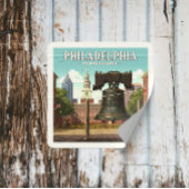 Vintage Philadelphia Pennsylvania Vierkante Sticker