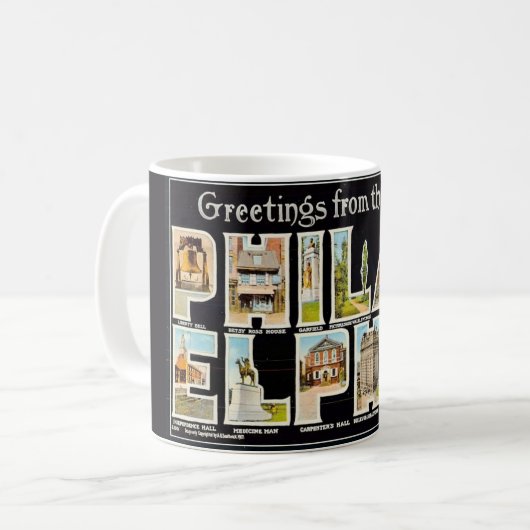Vintage Philadelphie Salutation Mug (Devant gauche)