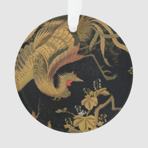 Vintage Phoenix Gold Black Bird japonais