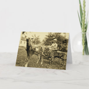 Vintage Photo- "Goat Cart" Greeting Card Kaart
