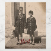 Vintage photo vin rouge étiquette (Étiquettes simples)