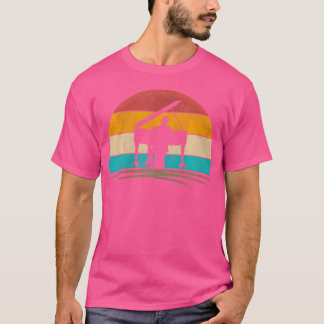 Vintage Pianist Retro 70s Oud Uitziende Piano Spel T-shirt
