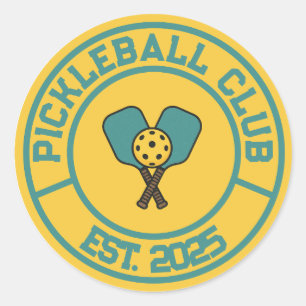 Vintage Pickleball Club Oprichtingsjaar 2024 Emble Ronde Sticker