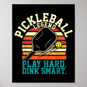 Vintage pickleball retro lijnen minimalistisch kla poster