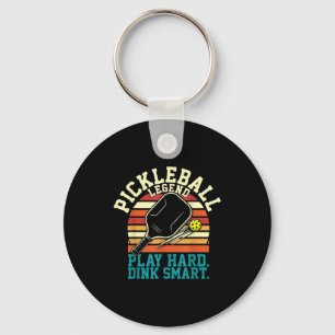 Vintage pickleball retro lijnen minimalistisch kla sleutelhanger