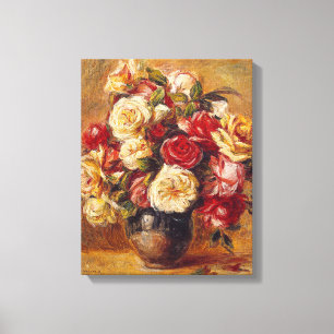 Vintage Pierre Auguste Renoir Bouquet van Rozen Canvas Afdruk