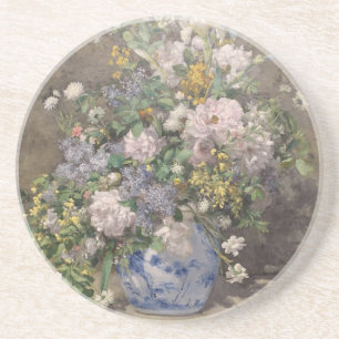 Vintage Pierre Auguste Renoir Spring Bouquet Zandsteen Onderzetter