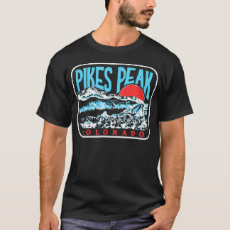 Vintage Pikes Peak Colorado Retro Stijl Bergen T-shirt