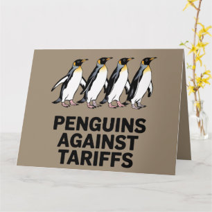 Vintage Pinguïns Protesteren Tegen Tarieven Grappi Kaart