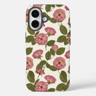 Vintage Pink Botanical Rose–Romantic Pressed  iPhone 16 Hoesje