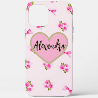 Vintage Pink Bows and Red Cherries Aesthetic Water iPhone 12 Pro Max Hoesje