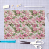 Vintage Pink Flowers Decoupage Tissuepapier (Craft)