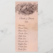 Vintage Pink Lovebirds Parchment Programme de mari (Dos)