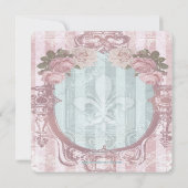 Vintage Pink Paris Baby Shower Invitations (Dos)