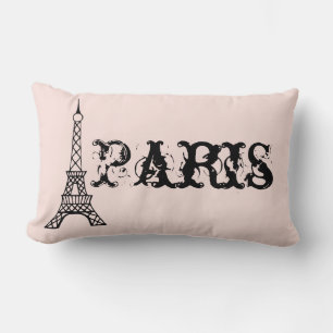 Vintage Pink Paris Tour Eiffel Coussin