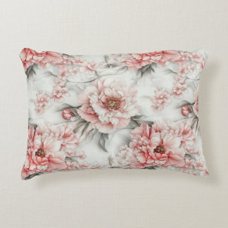 Vintage Pink Peonies Watercolor Accent Kussen