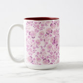Vintage Pink Purple Floral Pattern Mug (Gauche)