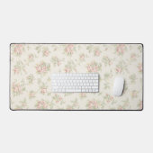 Vintage Pink Rose Cottagecore Floral Pattern Bureaumat (Keyboard & Muis)