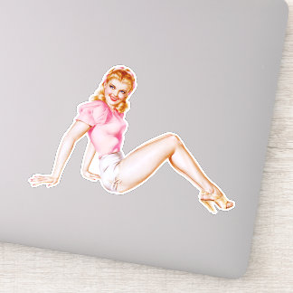 Vintage Pinup Girl Sticker