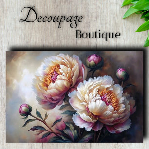 Vintage Pioen Tuin Droom Bloem Decoupage Tissuepapier