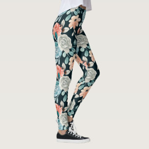 vintage pioenroos bloemenleggings leggings