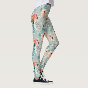 vintage pioenroos bloemenleggings leggings