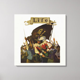 Vintage Piraat Leven Wyeth Illustratie Canvas Afdruk