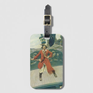 Vintage Piraten, Captain Keitt door Howard Pyle Bagagelabel