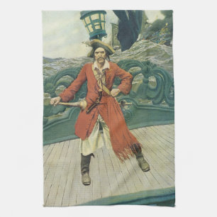 Vintage Piraten, Captain Keitt door Howard Pyle Theedoek
