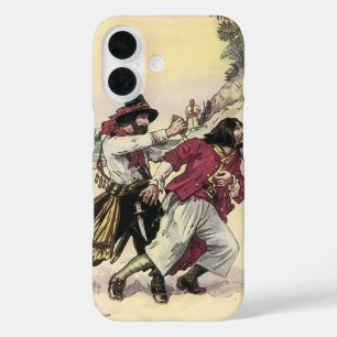 Vintage Piraten, Duell tot de Dood op het Strand iPhone 16 Hoesje