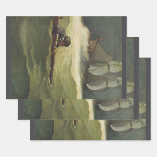 Vintage Piraten, Wrak van het Covenant door NC Wye Inpakpapier Vel