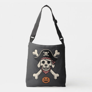Vintage Piratenhond Halloween Schedel Kruis Botten Crossbody Tas