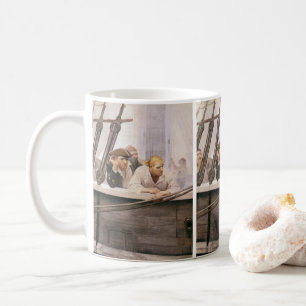 Vintage Pirates Brig Covenant in een mist door NC Koffiemok