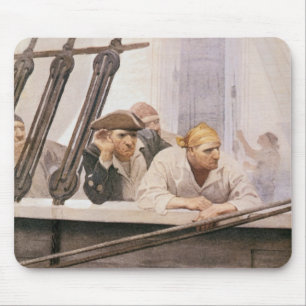 Vintage Pirates Brig Covenant in een mist door NC  Muismat