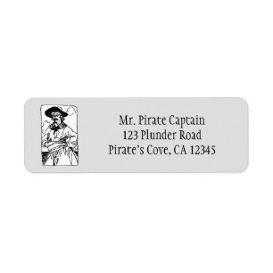 Vintage Pirates Sketch van een kapitein door Howar Etiket
