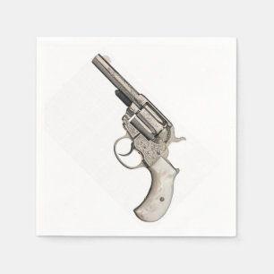 Vintage Pistol Pistool Derringer Servetten
