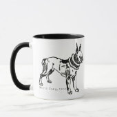 Vintage Pitbull Art Personalized Mug Mok (Links)