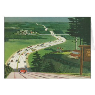 Vintage Pittoresque American Highways, Cars Road T