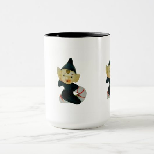Vintage Pixie Elf Christmas Coffee Mug (Centre)