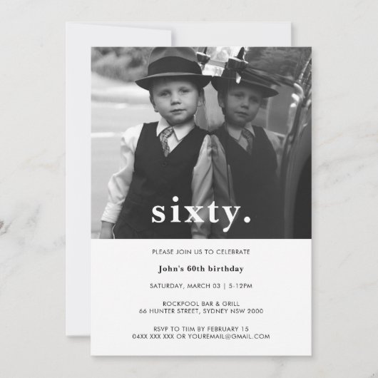 Vintage Plaid 60e anniversaire Invitation photo (Devant)