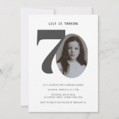 Vintage Plaid 70th Birthday Photo Invitation (Devant)