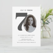 Vintage Plaid 70th Birthday Photo Invitation (Debout devant)