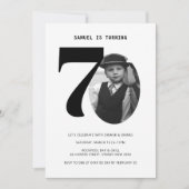 Vintage Plaid 70th Birthday Photo Invitation (Devant)
